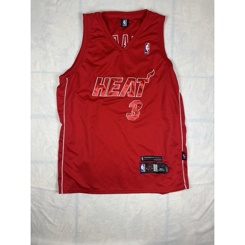 VTG Reebok Miami Heat Dwyane Wade NBA Christmas Day Stitched Jersey 2XL Red